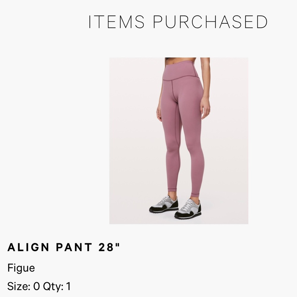 Lululemon align Leggings 28” Figue pink New $90